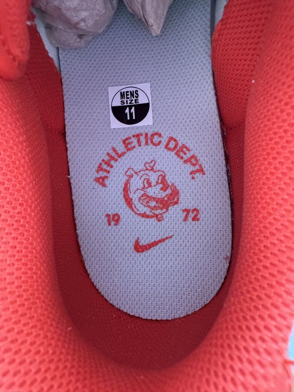 Nike Men's Dunk Low  "Athletic Department" in Sail/Picante Red - Picture 9 of 12